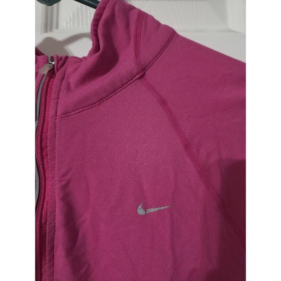 Nike Women's Activewear Shirt Half Zip Size M Pink Long Sleeve Dri-Fit. - Picture 3 of 4